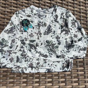 Cow Print Mesh Top